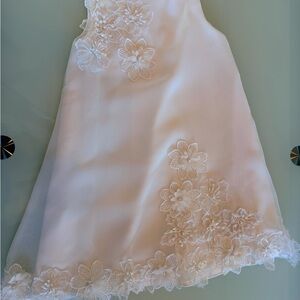 Handmade Ivory Floral Appliqué Dress